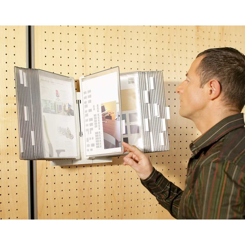 naścienny system prezentacyjny tarifold a4 +10 paneli prezentacyjnych szarych alibiuro.pl 62