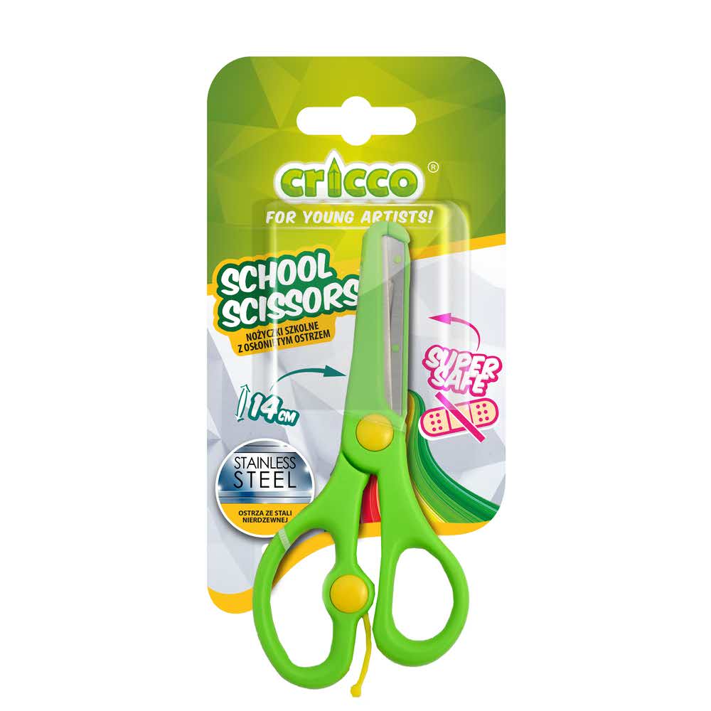nożyczki szkolne cricco z osłoniętymostrzem 14 cm alibiuro.pl 98