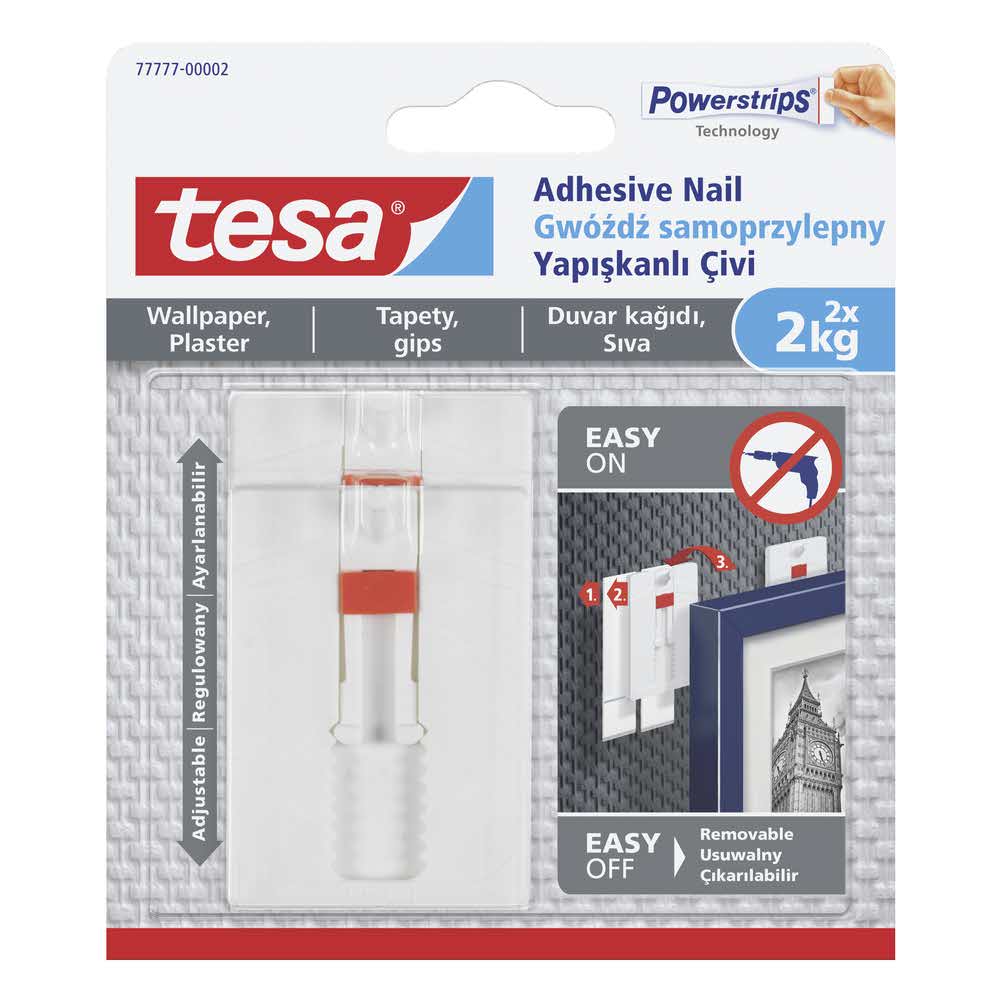 regulowany gwóźdź samoprzylepny do tapet tesa 2kg biały alibiuro.pl 56
