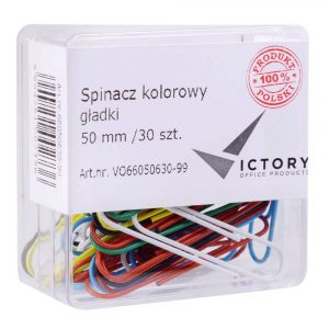 spinacz kolorowy gładki 50mm op6 30 sztvictory office alibiuro.pl 37