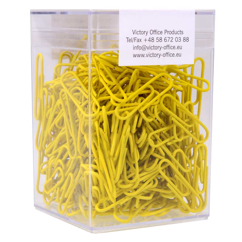 spinacz powlekany żółty 28mm op6h 300 sztvictory office alibiuro.pl 0