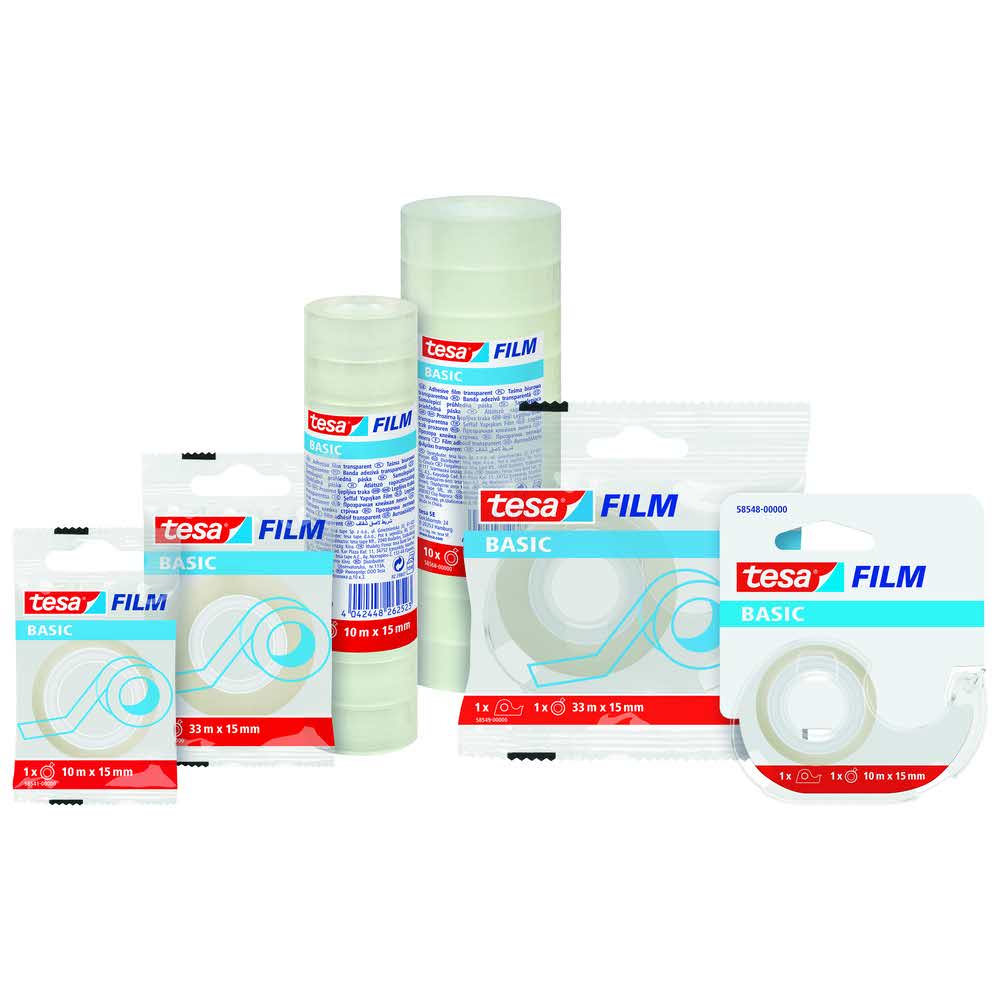 taśma biurowa tesa basic 33m x15mm z dyspenserem w etui 1 szt. alibiuro.pl 84