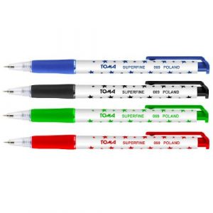 Długopis Superfine Automat 069 w gwiazdki TOMA  zielony