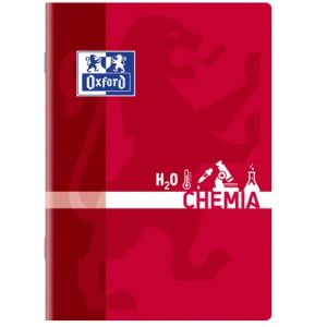 400092590 ZESZYT OXFORD CHEMIA A5 60K kratka z marginesem czerwony