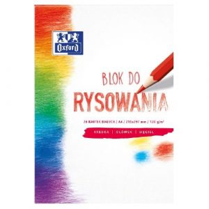 400093195 BLOK DO RYSOWANIA OXFORD A4 20 KARTEK 120 g biały