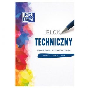 400093232 BLOK TECHNICZNY OXFORD A3 10K 250g biały