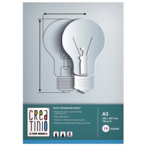 A3 10 kartek blok techniczny 170 g Creatinio TOP 2000 400079850 - biały