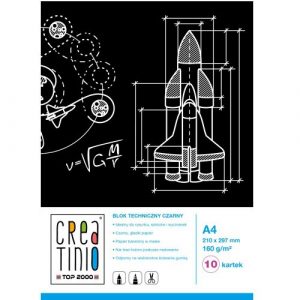 Blok techniczny A4 czarny 10 k.160g/180g Creatinio 400079853