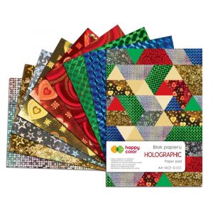 Happy Color, Blok z motywami HOLOGRAPHIC, A4, 70g, 10 arkuszy, 5 motywów HA 3807 2030-HO