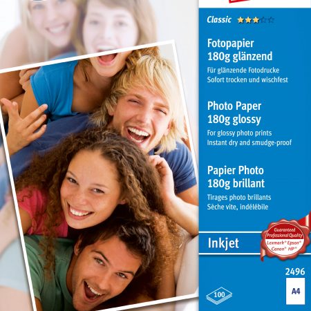 Papier fotograficzny błyszczący 180g, 210 x 297 mm, biały, Avery Zweckform