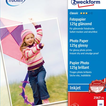 Papier fotograficzny błyszczący, 125g, 210 x 297 mm, biały, Avery Zweckform