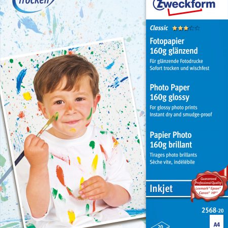 Papier fotograficzny błyszczący, 160g, 210 x 297 mm, biały, Avery Zweckform