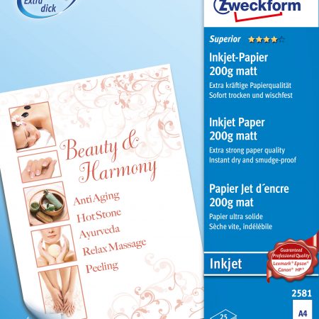 Papier matowy obustronnie powlekany 200g, 210 x 297 mm, biały, Avery Zweckform