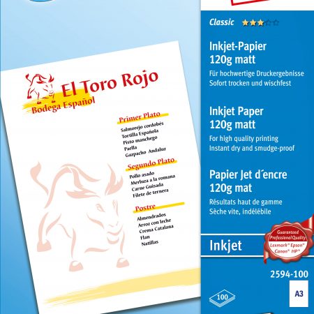 Papier matowy 120 g, 297 x 420 mm, biały, Avery Zweckform