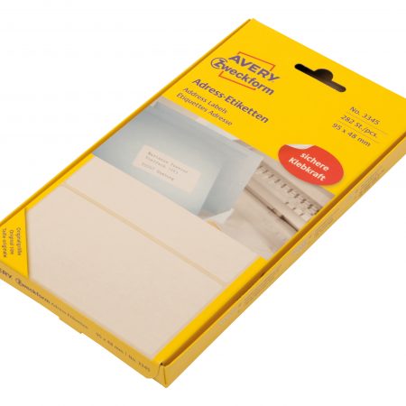 Etykiety adresowe białe Avery Zweckform; do drukarek igłowych; 282 etyk./op., 95 x 48 mm