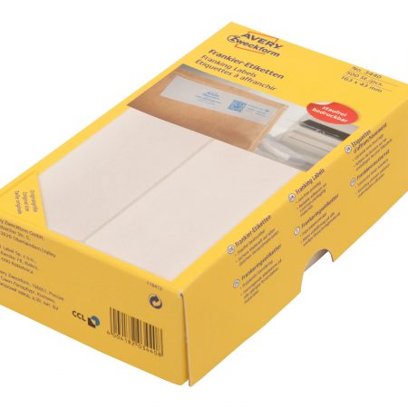 Etykiety adresowe do frankownic Avery Zweckform; 500 etyk./op., 163 x 43 mm, białe