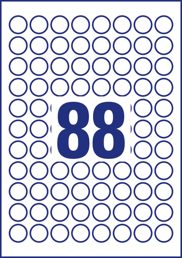 Etykiety okrągłe Avery Zweckform, A4, 10 ark./op., Ø20 mm, białe, usuwalne - obrazek 2