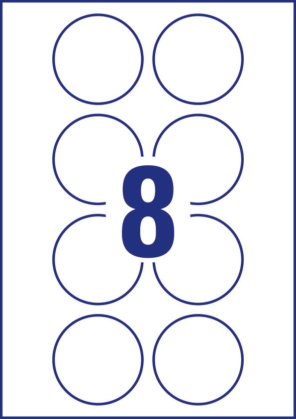 Etykiety okrągłe Avery Zweckform, A4, 10 ark./op., Ø65 mm, białe, trwałe - obrazek 2