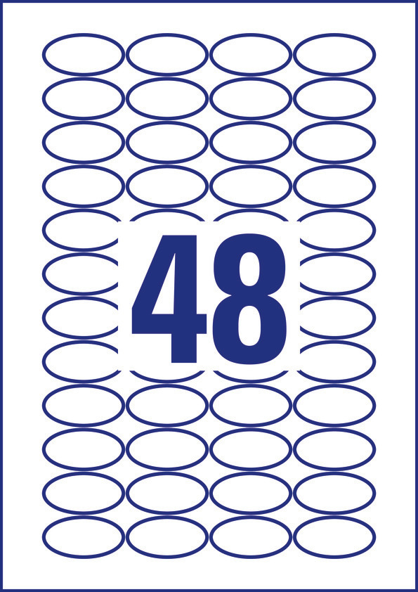 Etykiety owalne Avery Zweckform, A4, 10 ark./op., 40 x 20 mm, białe, trwałe - obrazek 2
