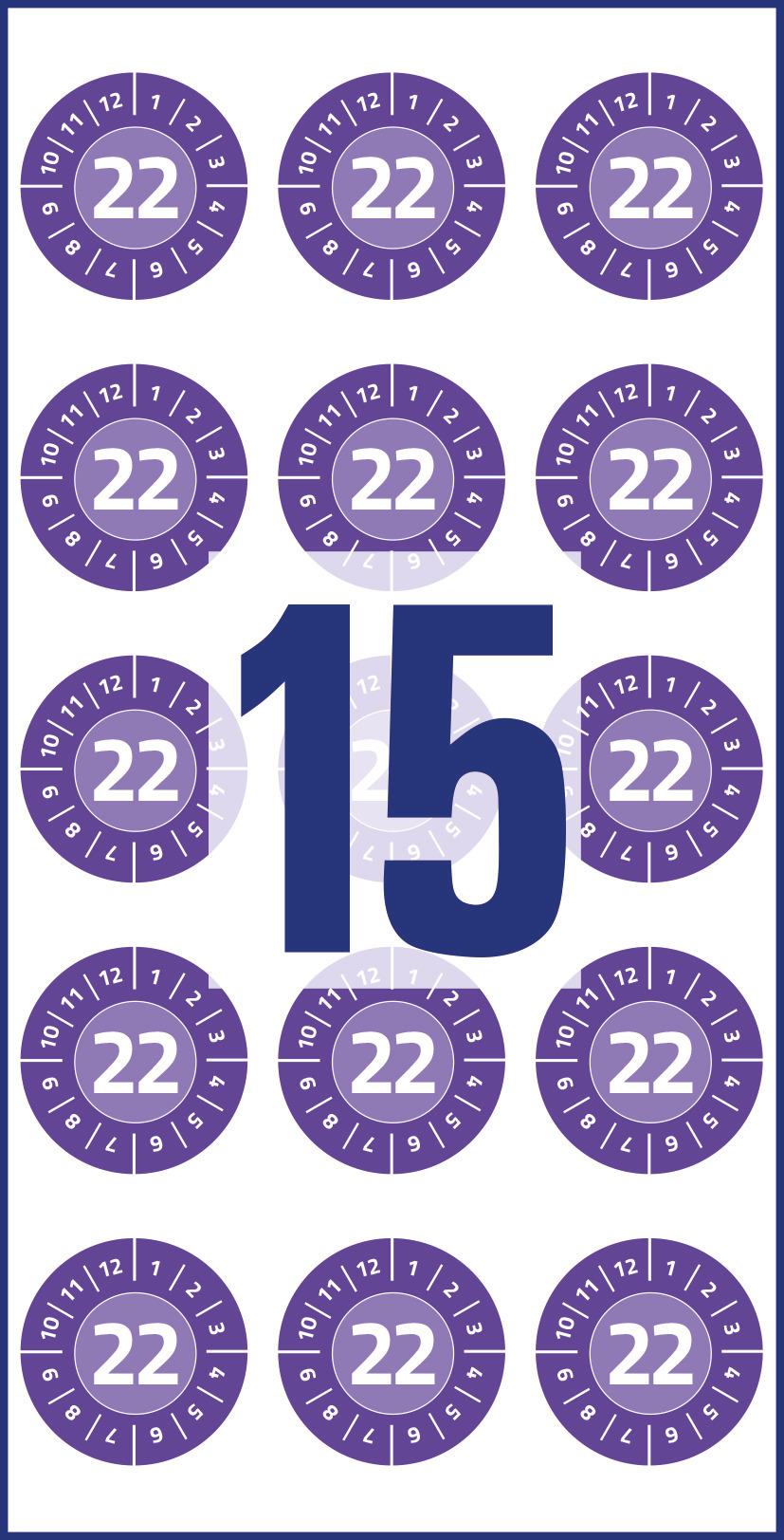 Tabliczki inspekcyjne NoPeel 2022r. do opisu ręcznego, Ø20, fioletowe, 120 sztuk, Avery Zweckform - obrazek 2