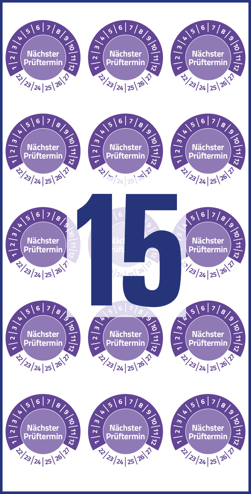 Tabliczki inspekcyjne winylowe 22-27 do opisu ręcznego, Ø20, fioletowe, 120 sztuk, Avery Zweckform - obrazek 2