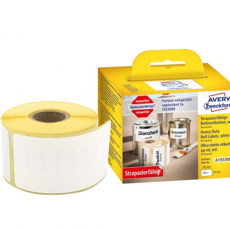 Etykiety Heavy Duty Avery Zweckform w rolce do drukarek termicznych, 300etyk./1rolka, 59 x 102 mm, poliestrowe, trwałe, białe