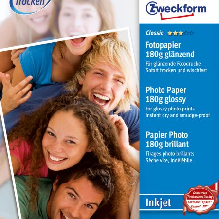 Papier fotograficzny błyszczący, 180g, 100 x 150 mm, biały, Avery Zweckform