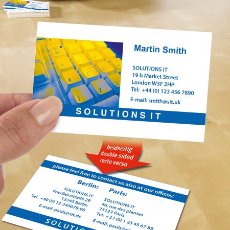 Wizytówki Quick&Clean; 85 x 54 mm, 5000 szt., 220g, satynowane, śnieżnobiałe, Avery Zweckform