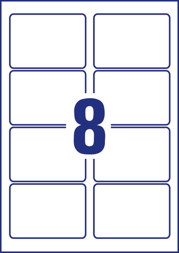 Etykiety błyszczące Avery Zweckform, A4, 10 ark./op., 88,9 x 63,5 mm, białe - obrazek 2