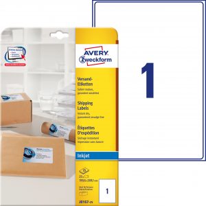 Etykiety wysyłkowe białe Avery Zweckform; A4, 25 ark./op., 199,6 x 289,1 mm