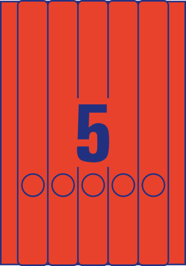 Etykiety na segregatory Avery Zweckform; A4, 20 ark./op., 38 x 297 mm, czerwone - obrazek 2