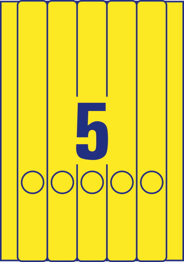 Etykiety na segregatory Avery Zweckform; A4, 20 ark./op., 38 x 297 mm, żółte - obrazek 2