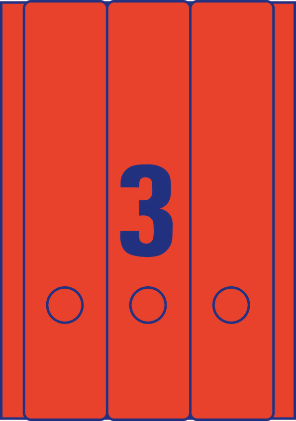 Etykiety na segregatory Avery Zweckform; A4, 20 ark./op., 61 x 297 mm, czerwone - obrazek 2