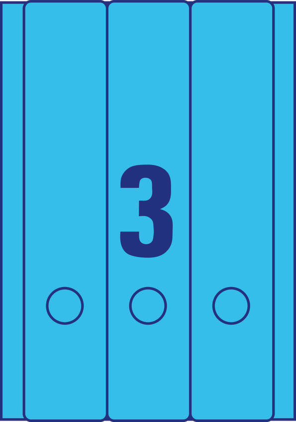 Etykiety na segregatory Avery Zweckform; A4, 20 ark./op., 61 x 297 mm, niebieskie - obrazek 2