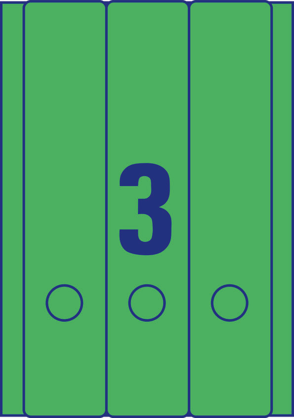 Etykiety na segregatory Avery Zweckform; A4, 20 ark./op., 61 x 297 mm, zielone - obrazek 2