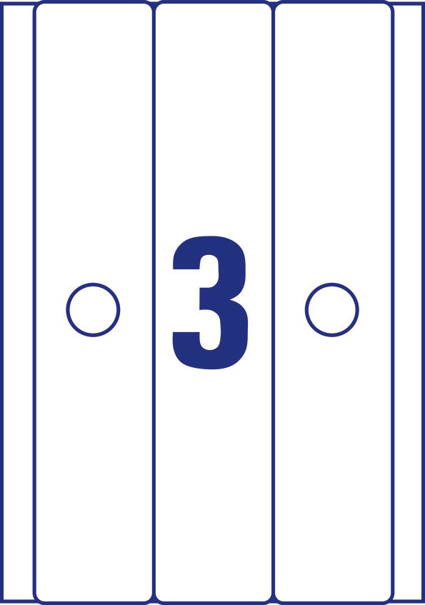 Etykiet na segegatory podwieszane Avery Zweckform; A4, 25 ark./op., 63 x 297 mm, białe, szerokie - obrazek 2