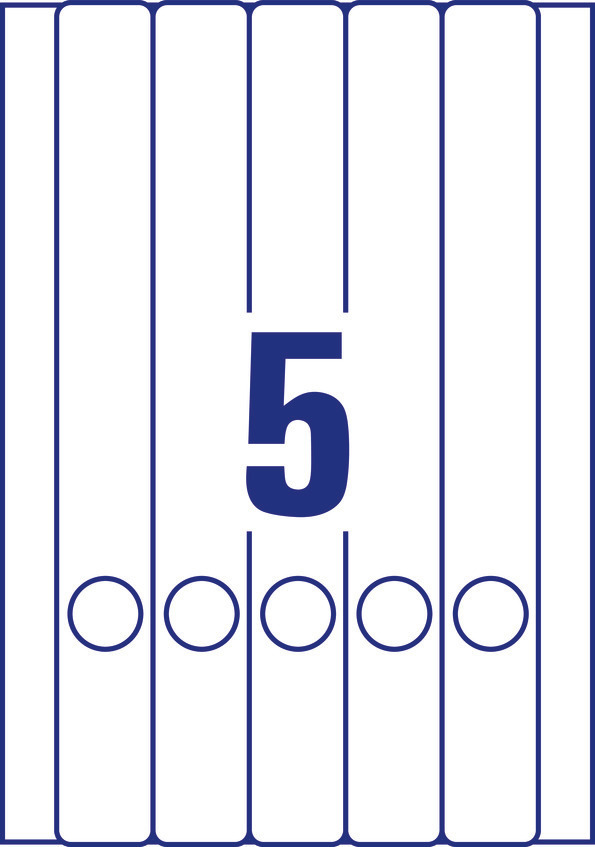 Etykiety na segregatory Avery Zweckform; A4, 30 ark./op., 38 x 297 mm, białe - obrazek 2