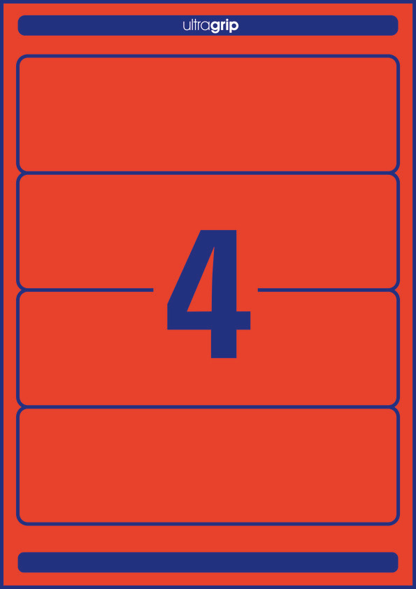 Etykiety na segregatory Avery Zweckform; A4, 100 ark./op., 61 x 192 mm, czerwone - obrazek 2