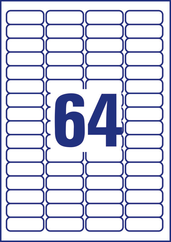 Etykiet na segegatory podwieszane Avery Zweckform; A4, 25 ark.,/op., 45,7 x 16,9 mm, białe, usuwalne - obrazek 2