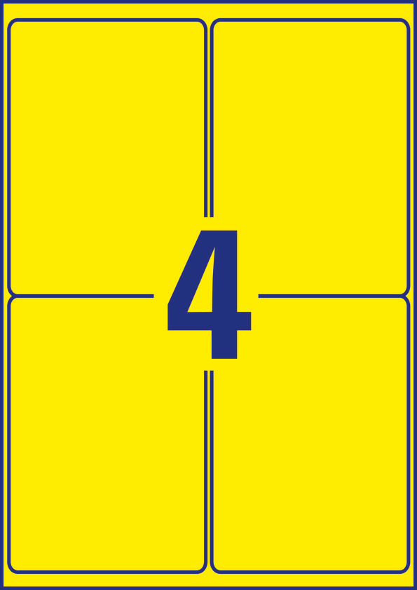 Etykiety Heavy Duty Avery Zweckform; A4, 20 ark./op., 99,1 x 139 mm, żółte, poliestrowe - obrazek 2