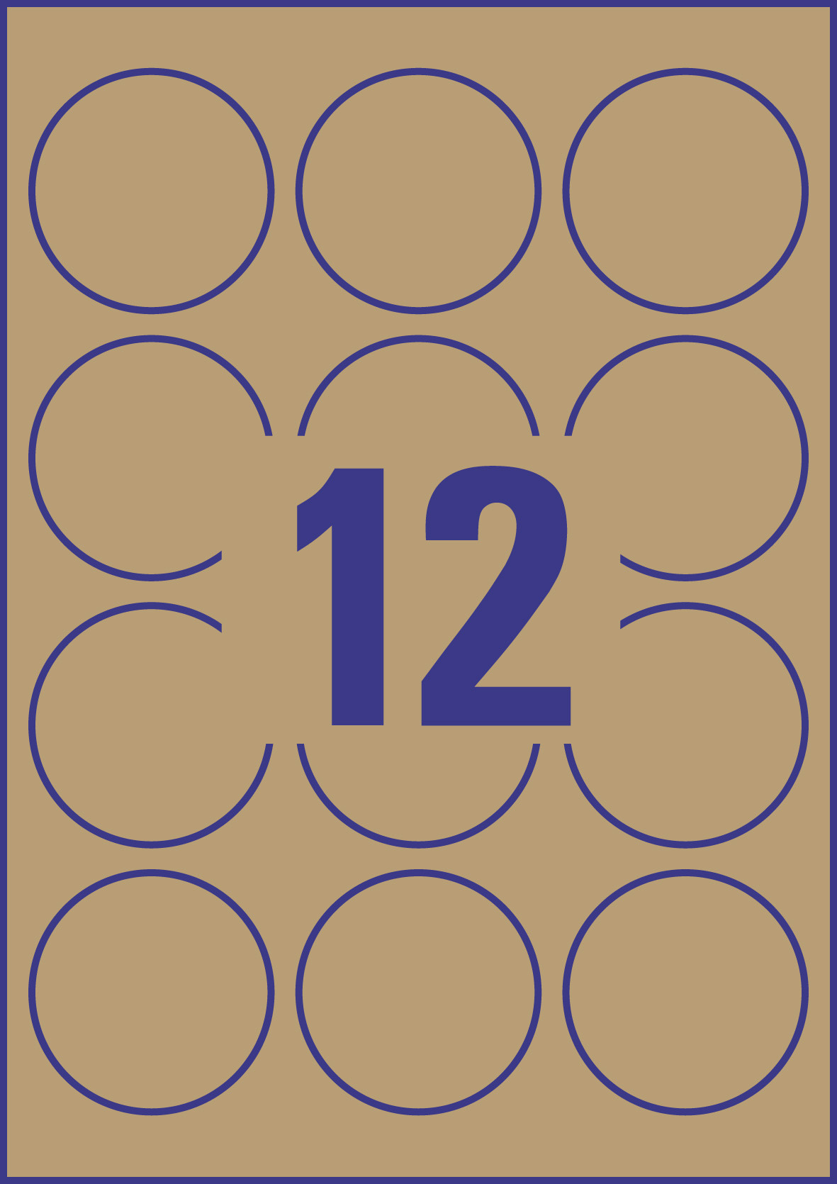 Brązowe etykiety na produkty Avery Zweckform, A4, 25 ark./op., Ø60 mm, okrągłe - obrazek 2