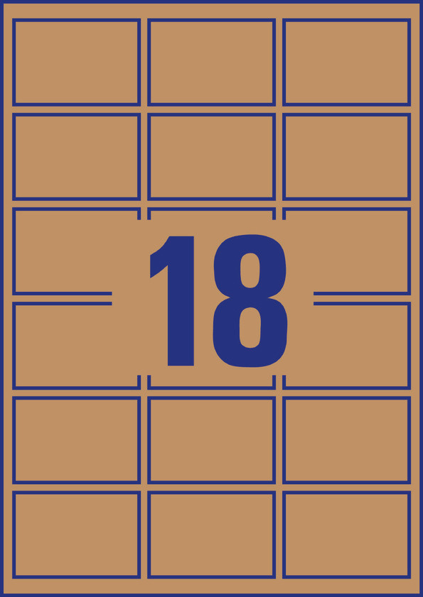 Brązowe etykiety na produkty Avery Zweckform, A4, 25 ark./op., 62 x 42 mm, prostokątne - obrazek 2