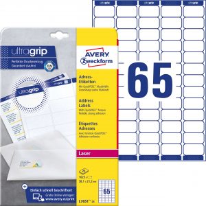 Etykiety adresowe białe Avery Zweckform; A4, 25 ark./op., 38,1 x 21,2 mm