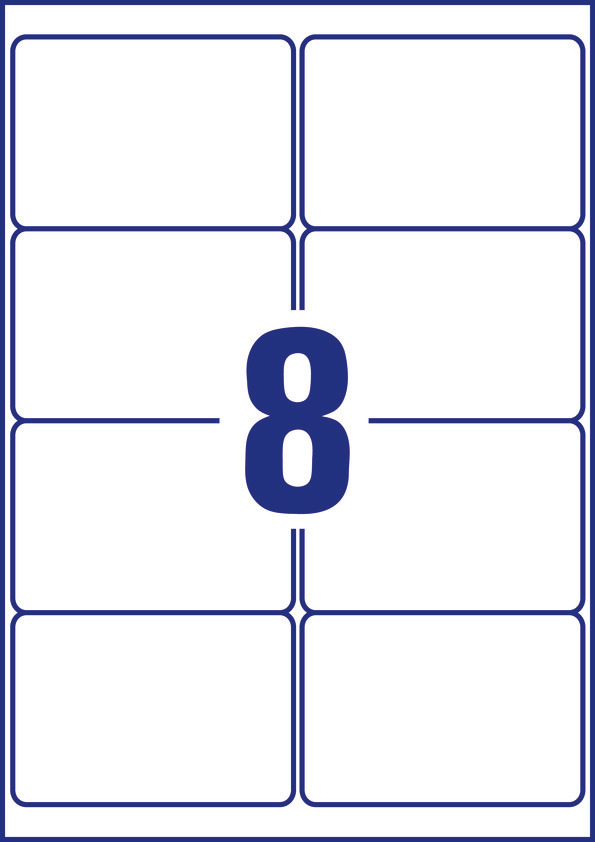 Etykiety błyszczące Avery Zweckform, A4, 40 ark./op., 99,1 x 67,7 mm, białe - obrazek 2