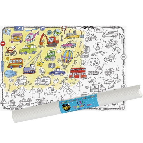 Kolorowanka Podłogowa XXL, „Vehicles (Pojazdy)”, Monumi M PP-000110