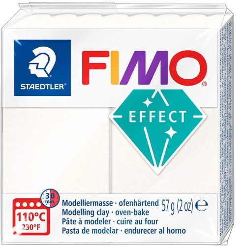 FIMO, Masa plastyczna termoutwardzalna Effect, perłowa metaliczna, 57g, kostka S 8020-08