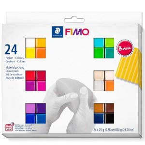 FIMO, Masa plastyczna termoutwardzalna Soft, kolory Basic, zestaw, 25g, 24 kostki S 8023 C24-1