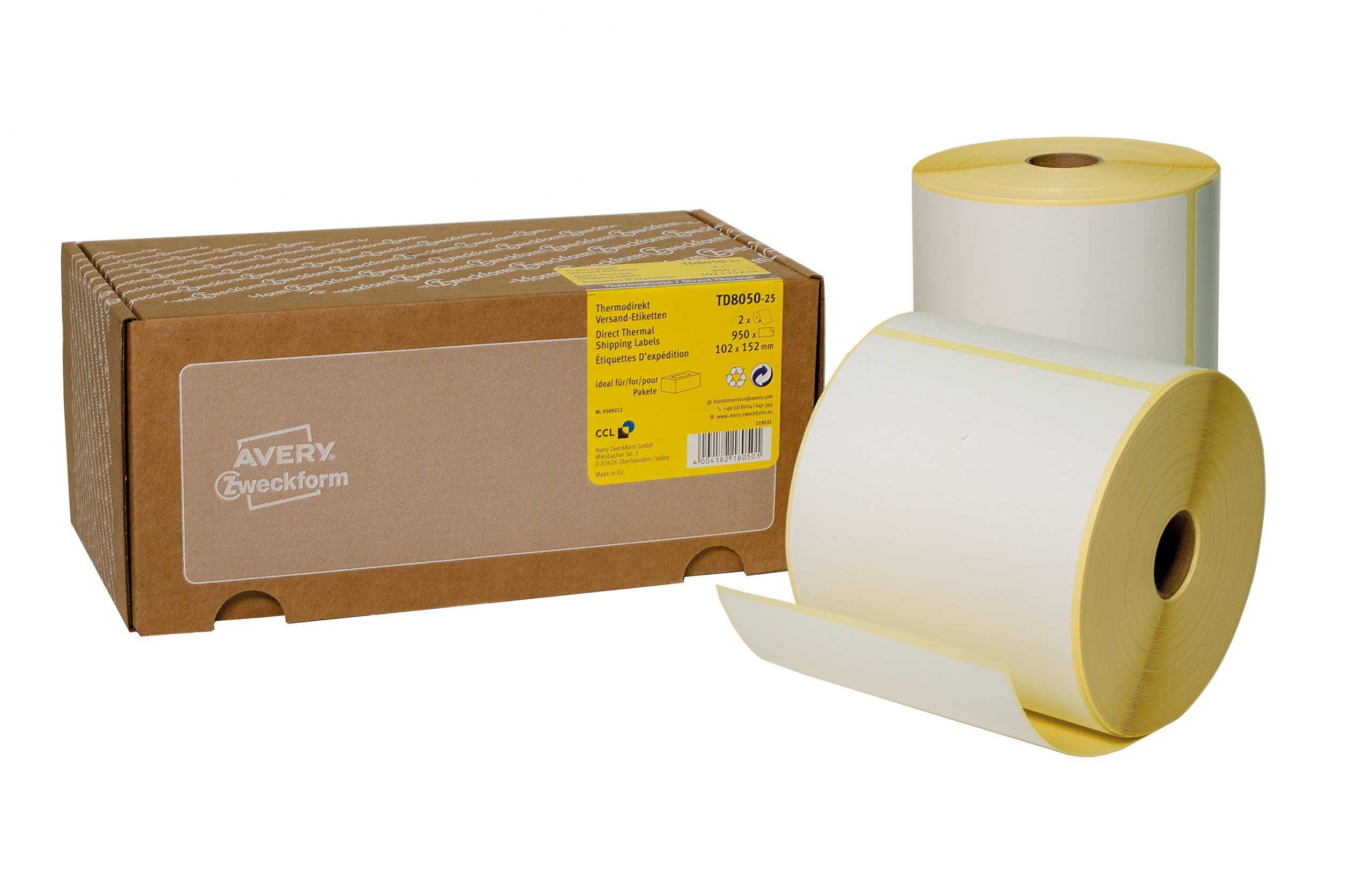 Etykiety wysyłkowe do termodruku w rolce