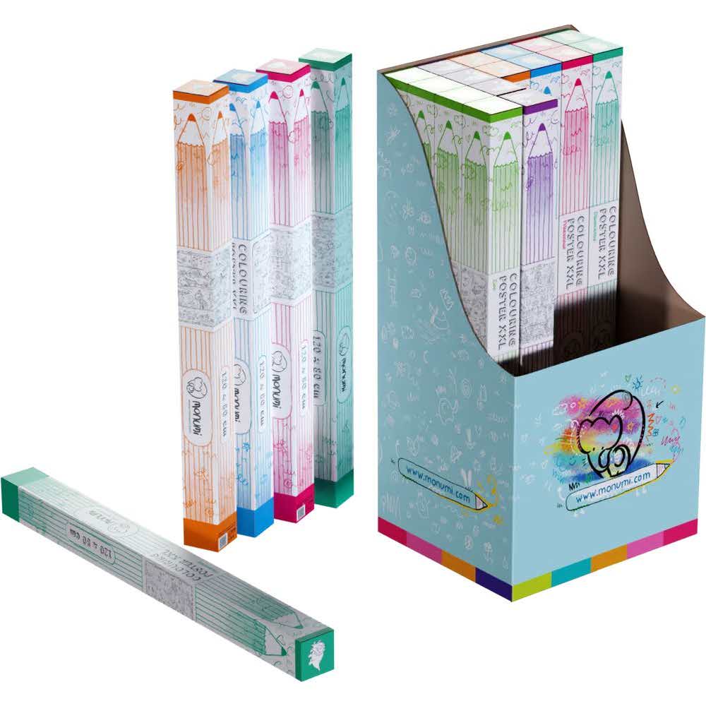 Display Kolorowanki Podłogowe XXL, zawiera 30 szt. (6 wzorów), Monumi M PP-0001 C30 - obrazek 2