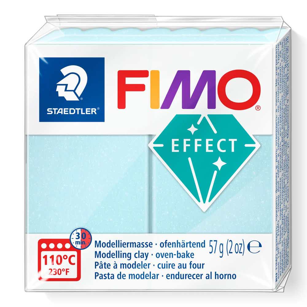 FIMO, Masa plastyczna termoutwardzalna Effect, błękitna kryształowa, 57g, kostka S 8020-306